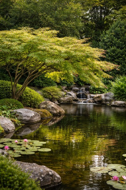 Acer Арктік Джейд біля водойми